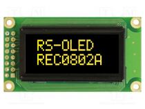 Zobrazovač  OLED  alfanumerický  8x2  Rozm  58x32x10mm  žlutá