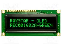 Zobrazovač  OLED  alfanumerický  16x2  Rozm  80x36x10mm  zelená