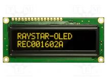 Zobrazovač  OLED  alfanumerický  16x2  Rozm  80x36x10mm  žlutá