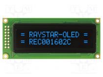 Zobrazovač  OLED  alfanumerický  16x2  Rozm  85x36x10mm  modrá