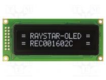 Zobrazovač  OLED  alfanumerický  16x2  Rozm  85x36x10mm  bilá