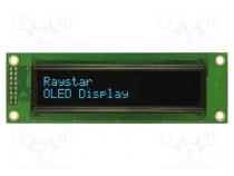 Zobrazovač  OLED  alfanumerický  20x2  Rozm  116x37x9,8mm  modrá