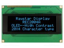 Zobrazovač  OLED  alfanumerický  20x4  Rozm  98x60x10mm  modrá