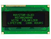 Zobrazovač  OLED  alfanumerický  20x4  Rozm  98x60x10mm  zelená