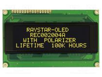 Zobrazovač  OLED  alfanumerický  20x4  Rozm  98x60x10mm  žlutá