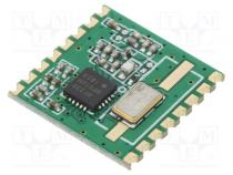 Module  RF  FM transceiver  FSK  433.92MHz  SPI  -121dBm  13dBm  SMD