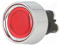 Switch  push-button  Pos  2  SPST-NO  50A/12VDC  red  Illumin  LED
