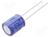 Kondenzátor  elektrolytický  THT  68uF  100VDC  Ø10x12,5mm  ±20%