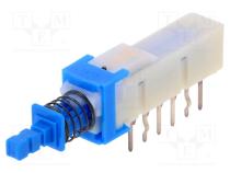 Switch  push-button  Pos  2  4PDT  0.1A/30VDC  ON-ON  THT  SPUN