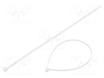 Cable tie  L  300mm  W  4.6mm  polyamide  225N  white  Ømax  80mm