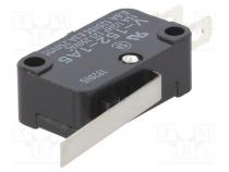 Mikrospínač SNAP ACTION  s páčkou  SPDT  15A/250VAC  ON-(ON)