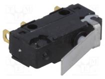 Mikrospínač SNAP ACTION  s páčkou  SPDT  5A/250VAC  ON-(ON)  IP40