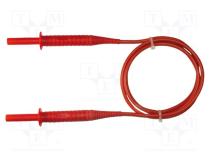 SONEL WAPRZ1X8REBB Měřicí kabel s banánovou vidlicí 4 mm, izolovaný z obou stran.