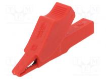 Krokosvorka  10A  60VDC  červená  Povrch  niklovaný  L  58,5mm