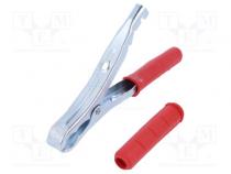 Krokosvorka  120A  Rozs.uchop  max.30mm  Celk.dél  195mm  červená