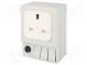 Zásuvka typu G  250VAC  6,3A  IP20  DIN  92x62x48mm