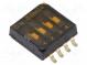 Переключатель  DIP-SWITCH  Кол-во секций  4  OFF-ON  0,1A/50ВDC