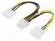 Kabel  napájecí  Molex vidlice x2,PCI-E 8pin zásuvka  0,15m