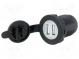 Автомобильны блок питания  гнездо USB A x 2  5В/2x2,1A  черный