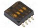 Přepínač  DIP-SWITCH  OFF-ON  0,025A/24VDC  pol  2  -30÷85°C  SMD