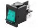 ROCKER  DPST  Пол  2  OFF-ON  10A/250ВAC  зеленый  Корпус  черный