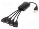 Hub USB  USB A zásuvka x4,USB A vidlice  USB 2.0  černá  0,15m