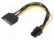 Kabel  napájecí SATA  PCI-E 6pin zásuvka,SATA vidlice  0,15m