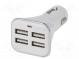 Automobilový napájecí zdroj  USB A zásuvka x4  5V/1,4A,5V/2A
