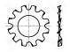 Podložka  s vnějším zoubkováním  M5  D=10mm  h=0,6mm  pružná ocel