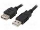 Кабель  USB 2.0  гнездо USB A, вилка USB A  1,8м  черный