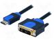 Cable  HDMI 1.3  DVI-D (18+1) plug,HDMI plug  3m  black,blue