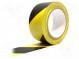 Páska  výstražná  žlutočerná  L  33m  W  50mm  samolepící  Mat  vinyl