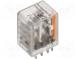 Relé  elektromagnetické  4PDT  Ucívky 12VDC  5A/250VAC  5A/24VDC