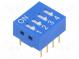 Přepínač  DIP-SWITCH  Počet sekcí  4  ON-OFF  0,05A/12VDC  pol  2