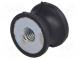 Tlumič chvění  M6  Ø  20mm  pryž  Dl  15mm  H  6mm  223N  60N/mm