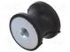Tlumič chvění  M6  Ø  25mm  pryž  Dl  20mm  H  6mm  738N  148N/mm