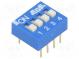 Přepínač  DIP-SWITCH  Počet sekcí  4  ON-OFF  0,025A/24VDC  pol  2