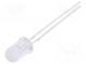 LED  5mm  modrá  6000mcd  15°  20mA  2,8÷3,6V  Čelo  vypouklé
