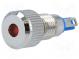 Kontrolka  LED  plochá  12VDC  Otv  Ø8mm  IP67  pájecí  mosaz