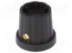 Knoflík  s límcem  plast  Pr.hříd  6,35mm  Ø16,5x19,2mm  černá