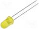 LED  5mm  žlutá  600÷1000mcd  60°  20mA  2÷2,5V  Čelo  vypouklé