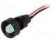 Kontrolka  LED  vydutá  220VDC  Otv  Ø13mm  IP40  vodiče 300mm