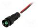 Kontrolka  LED  vydutá  220VDC  Otv  Ø11mm  IP40  vodiče 300mm