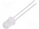 LED  5mm  bílá teple  2900÷5000mcd  60°  20mA  2,6÷3,6V  3000K