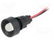 Kontrolka  LED  vydutá  220VDC  Otv  Ø13mm  IP40  vodiče 300mm