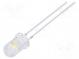 LED  5mm  bílá teple  22000÷25000mcd  10÷12lm  60°  15mA  7,8÷9,5V