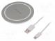 Indukční nabíječka  šedá  Standard  Qi,Quick Charge 3.0  5÷9VDC