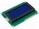 Дисплей  LCD  алфавитно-цифровой  STN Negative  16x4  голубой  LED