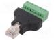 Adaptér  PIN  8  RJ45 vidlice,svorkovnice  šroubová svorka