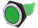 Kontrolka  LED  plochá  24÷28VDC  Otv  Ø30,2mm  IP67  mosaz